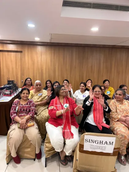 The 'Singham' team is all smiles and ready for the next game. I love creating a little friendly competition to spice up the event.