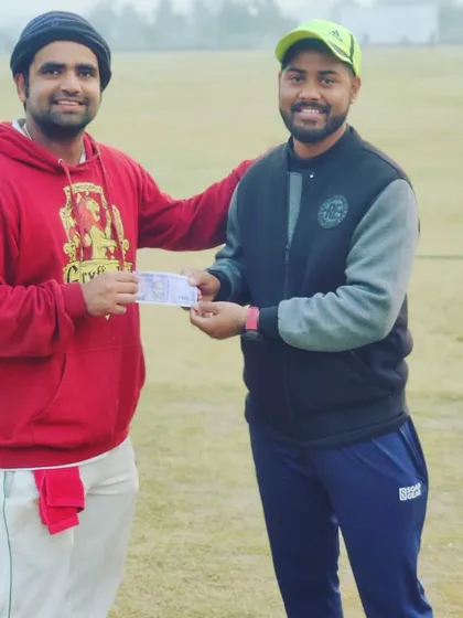 Shubham Sharma, a promising left-handed all-rounder, recognized as the performer of the day for his 4 wickets and 41 runs against Ravi Brothers CC.