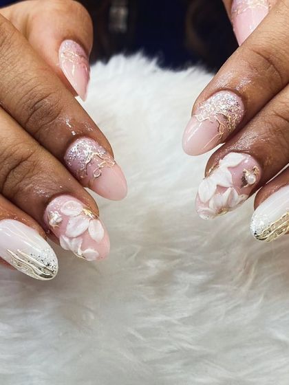 Step into a new dimension of nail art with my stunning 3D and 4D designs. This set showcases intricate floral sculpting with gold and silver accents, proving that nails can be a true work of art.