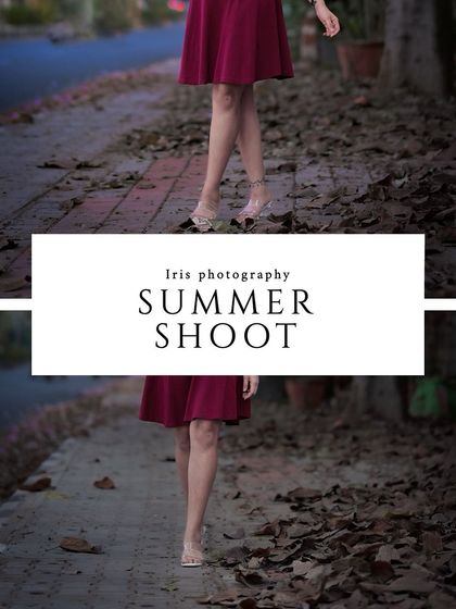 A creative, abstract shot from the summer series, focusing on the movement and color of the dress. This adds an artistic touch to a model's portfolio.