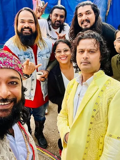 A behind-the-scenes selfie with judges Raja Hasan and Shraddha Pandit. Getting to hang out with and learn from such incredible artists was one of the best parts of the show.