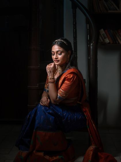 Another artistic shot with dramatic lighting, creating a sense of mystery and elegance.