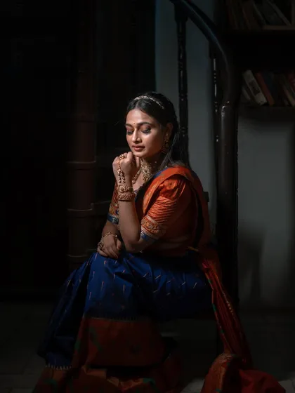 Another artistic shot with dramatic lighting, creating a sense of mystery and elegance.