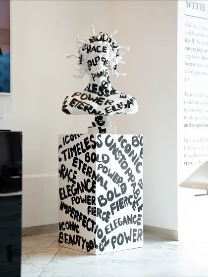 Every piece we select tells a story. This 'Medusa' sculpture by Santosh Kalbande and Vijay Shinde uses powerful typography to redefine a mythological figure as a symbol of eternal strength and empowerment, showcasing our focus on art with conceptual depth.