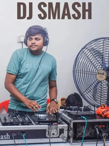 A shot from a birthday party gig. My setup is adaptable for any space, ensuring I can bring the full DJ Smash experience whether it's a large hall or a more personal venue.
