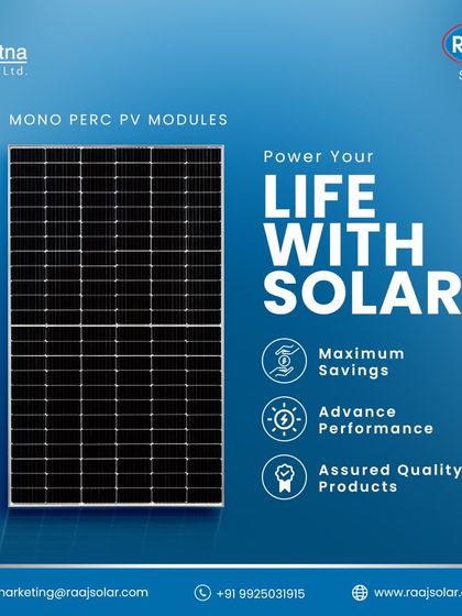 Raaj Solar - Utility-Scale & Industrial Solar Projects Our Advanced Solar Modules photo 30