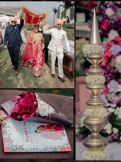 The bride's entry under a traditional 'phoolon ki chadar' is always a deeply emotional and beautiful moment.