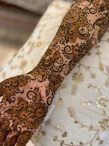 A full view of one of my favorite designs, showcasing the intricate details from the palm to the forearm.