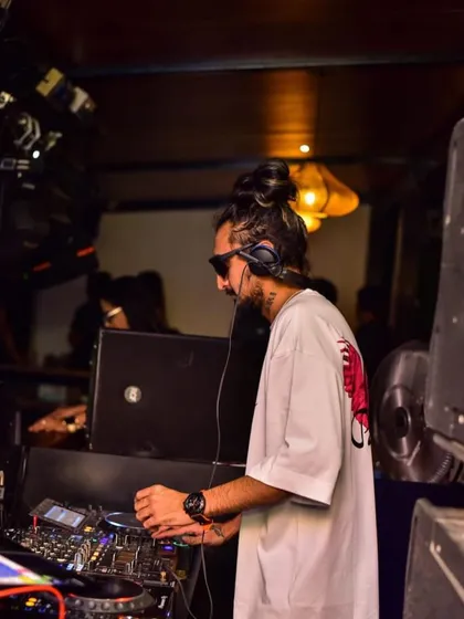 A side profile shot, focused on the music. It's about working hard and staying talented.
