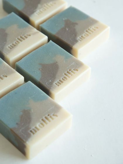 A row of 'Rain Veil' bars, each a small piece of art.