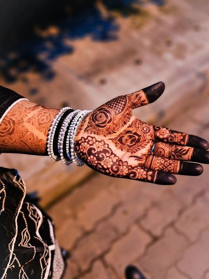 A beautiful shot of the palm, showcasing the deep, dark stain.