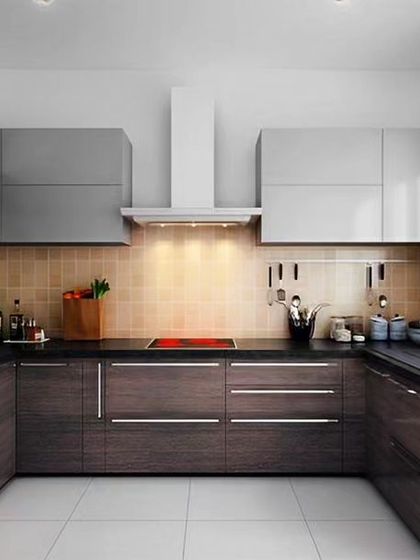 Modular Kitchen - Modular Home Interiors Efficient L-Shaped & U-Shaped Kitchens photo 31