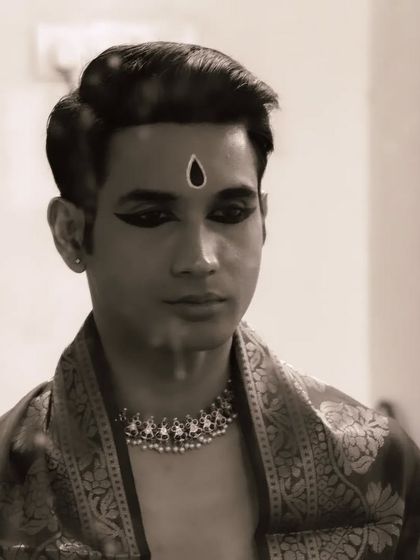 A quiet moment of reflection and gratitude backstage. Before every performance, I take time to center myself and honor the art form I am about to present.