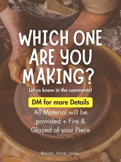 Which one are you making? Let us know in the comments! We provide all materials, and firing and glazing are included.