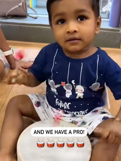 And we have a pro! This little drummer is feeling the beat and leading the jam session. It's amazing to see confidence blossom when children are given the freedom to play.