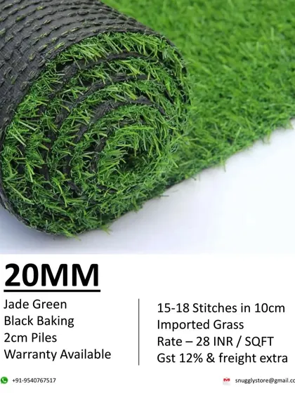Our 20mm Jade Green grass. A shorter, 2cm pile that is very durable and great for sports or pet areas.