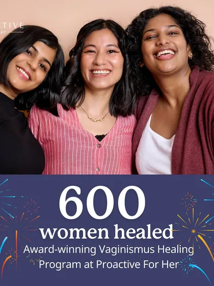 You are not alone. We are celebrating a milestone of helping over 600 women heal from vaginismus through our award-winning program. This picture captures the joy and community that is central to our approach.