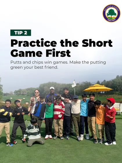 Tip 2: Practice the Short Game First. We teach our students that putts and chips win games, encouraging them to make the putting green their best friend.