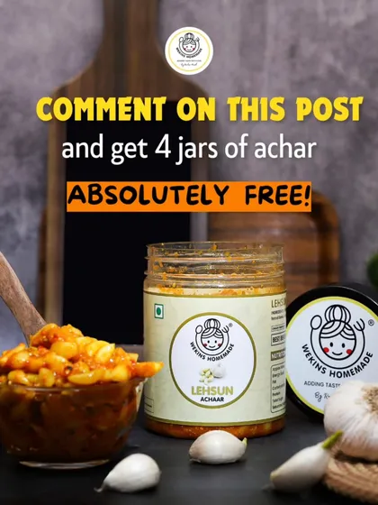 Comment on this post and get 4 jars of achaar absolutely free. Just kidding, April Fool's. But our Lehsun Achaar is no joke.