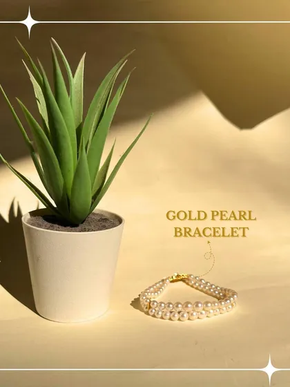 Gold for warmth, diamonds for radiance, and pearls for grace. This image showcases three different styles of bracelets, perfect for wearing solo or stacking for a bold, unforgettable look.