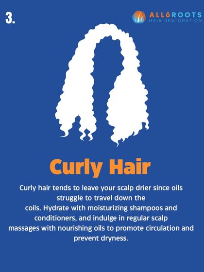 Curly hair tends to leave the scalp drier because oils struggle to travel down the coils. Hydrate with moisturizing shampoos and conditioners, and indulge in regular scalp massages with nourishing oils to promote circulation.