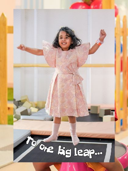 To one year of big leaps. Whether it's on the trampoline or in their development, I'm proud to have created a space where kids can take exciting new steps.