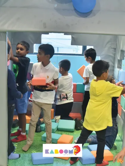 A group of young builders collaborating on a big project. The possibilities are endless!