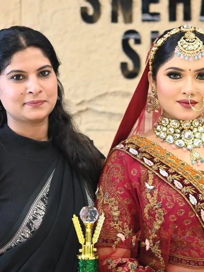 Our class winner with her stunning bridal creation. Excellence is always rewarded in my academy.