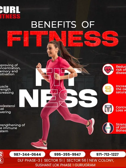 This infographic summarizes the wide-ranging benefits of fitness, from lowering cholesterol and reducing heart disease risk to improving memory and concentration.