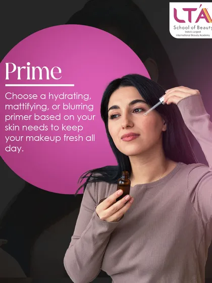 Step 5: Prime. Choosing the right primer, whether hydrating, mattifying, or blurring, is the final step to ensuring makeup stays fresh and flawless all day long.