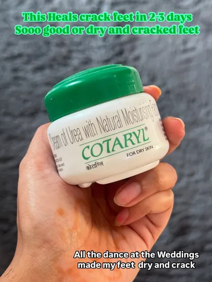 After all the dancing at weddings, my feet were so dry and cracked. This Cotaryl cream was a lifesaver and healed them in just a few days.