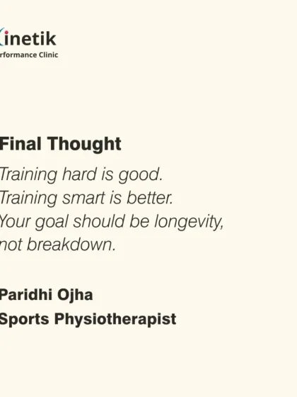 My final thought on this is simple: training hard is good, but training smart is better. Your goal should be longevity in your sport, not breakdown.