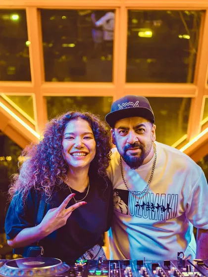 Posing with a friend and fellow artist at ICB. Collaboration is key.