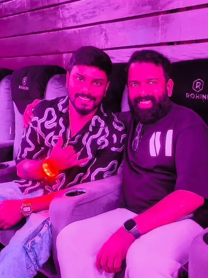 With the incredibly talented music composer Santhosh Narayanan. Being around such creative energy is always inspiring.