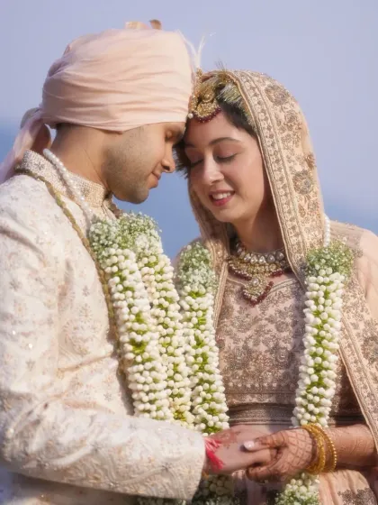 An intimate moment between the bride and groom, framed by the serene nature of Taj Corbett. I focus on creating spaces where couples can connect and feel the magic of their special day.