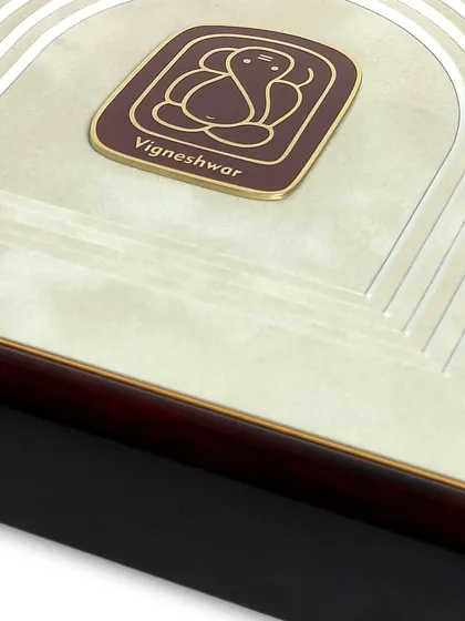 A close-up view of the multi-suede mat frame. You can see how the layered, arch-shaped cutouts create a beautiful sense of depth, giving each emblem its own niche within the larger composition.