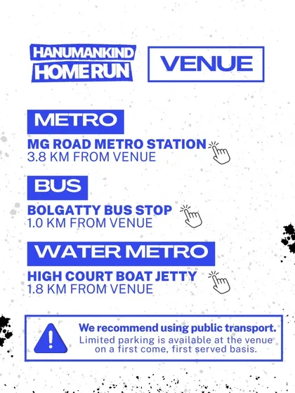 Public transport information for the Hanumankind gig. We encourage sustainable and convenient travel options for our large-scale events.