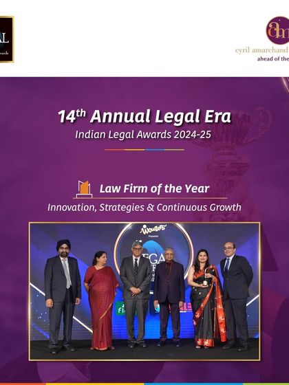 We were honored with the ‘Law Firm of the Year - Innovation, Strategies & Continuous Growth’ award at the 14th Annual Legal Era Indian Legal Awards, reflecting our forward-thinking approach to legal services.