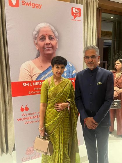 It was an absolute honor to be invited to an event addressed by Finance Minister Smt. Nirmala Sitharaman, hosted by Swiggy.