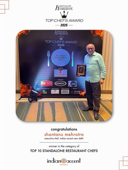 Chef Shantanu Mehrotra was named one of India’s Top 10 Standalone Restaurant Chefs by Hospitality Horizon. A well-earned spotlight on the craft and vision that define every meal here.