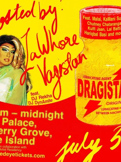 The poster for DRAGISTAN, a first-of-its-kind queer desi party I co-produced on Fire Island. I'm passionate about creating new spaces for our community to gather and celebrate.
