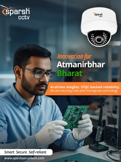 This image of our engineer working on a circuit board represents our commitment to innovation for an Atmanirbhar Bharat. We are securing India with homegrown, AI-driven, and STQC-backed technology.