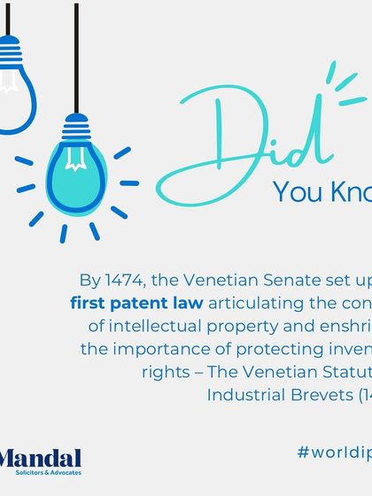 This historical fact shows that the principles of intellectual property and the need to protect inventors have a long history in law.