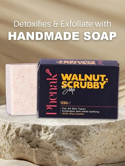 This is my Walnut Scrubby Soap, designed to detoxify and exfoliate your skin naturally. I created this handmade soap to gently scrub away dead skin cells while you bathe, revealing a smoother, brighter complexion.
