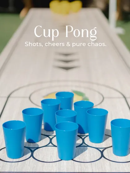 For a more high-energy vibe, a Cup Pong table guarantees fun and friendly competition. It's an easy way to get guests mingling and engaged.