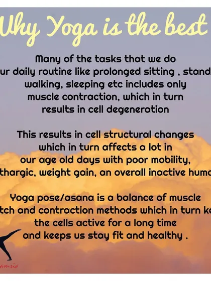 Why is yoga the best form of movement? Unlike many daily activities that only involve muscle contraction, yoga balances stretch and contraction. This keeps cells active and promotes long-term mobility and health.
