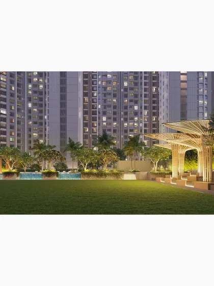 A render of an upcoming high-rise township in Mumbai, showcasing the integration of residential towers with extensive green podiums and community amenities.