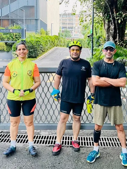 Another shot of our members. We often ride in smaller groups, making it easy for everyone to keep up and enjoy the journey.