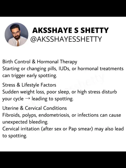 Early period spotting can be caused by various factors, including stress, sudden weight loss, and hormonal changes. Understanding these triggers is an important part of managing your overall reproductive health.