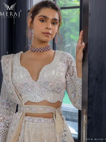 Meraj Couture - Luxury Occasion Wear Ethereal Lehengas: Pastels & Ivories photo 19